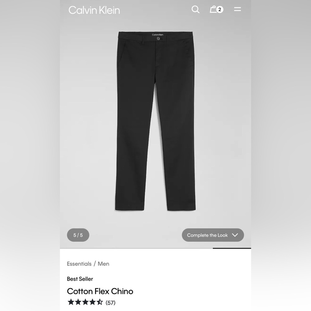 Calvin Klein Men's Cotton Black Chinos